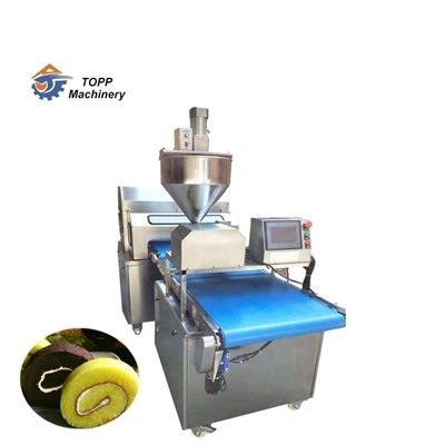 Swiss Roll Cake Cream Coating and Rolling Machine